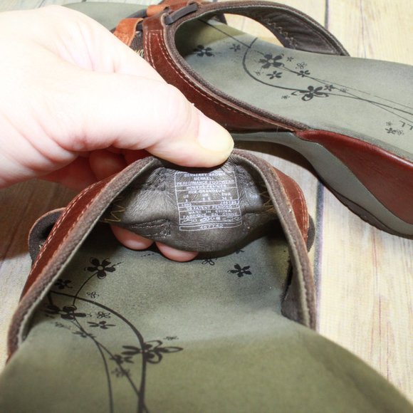 Merrell Dewberry Brown Leather Slip-On Comfort Performance Sandals US 8 - Picture 6 of 8